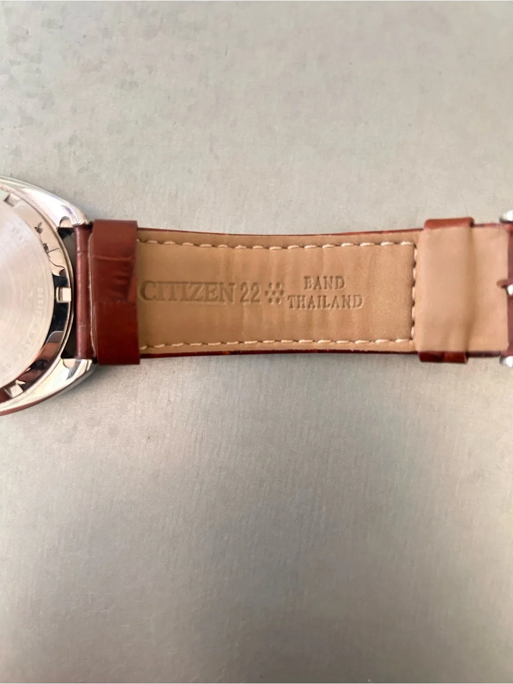 Citizen Men's Watch Blue Dial Brown Leather Strap